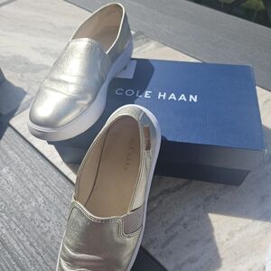 Cole Haan 8.5 Slip On Sneaker Gold